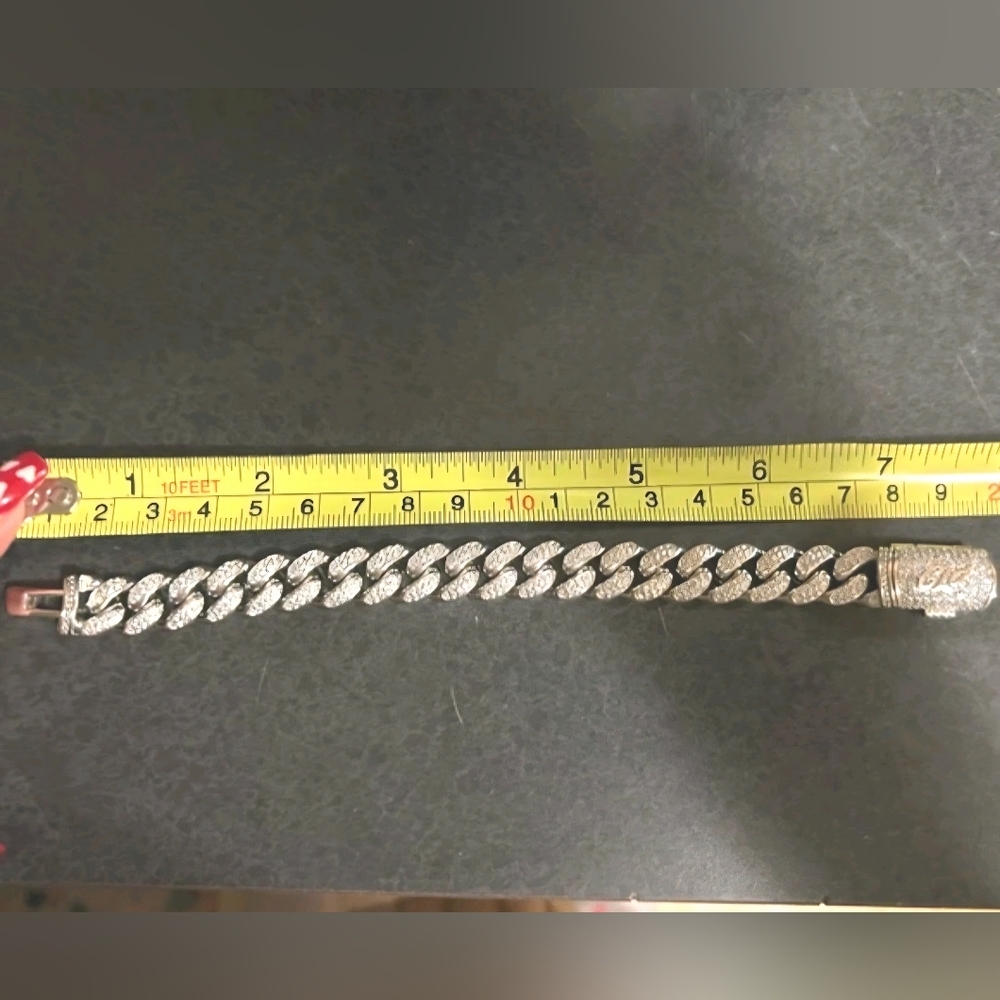 Diamond Cuban Chain + Bracelet Set/ Bundle 12mm (Both Pieces Included) GLD (NIB) - Picture 10 of 11